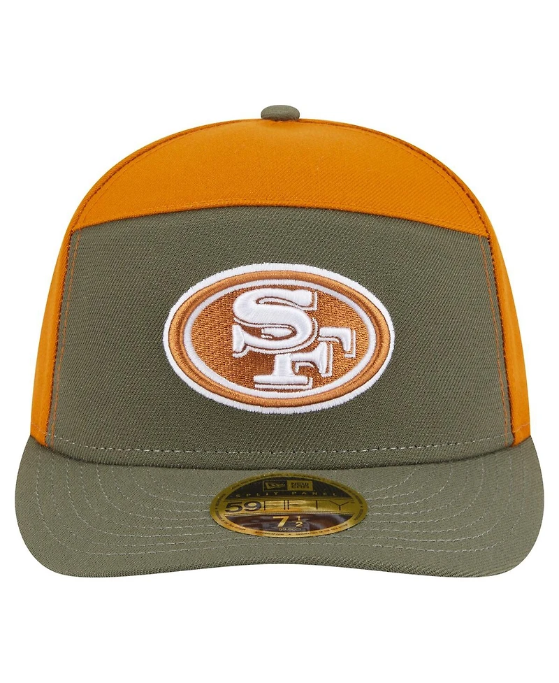 New Era Men's Olive/Brown San Francisco 49ers Two-Tone Color Pack Split Panel 59FIFTY Fitted Hat