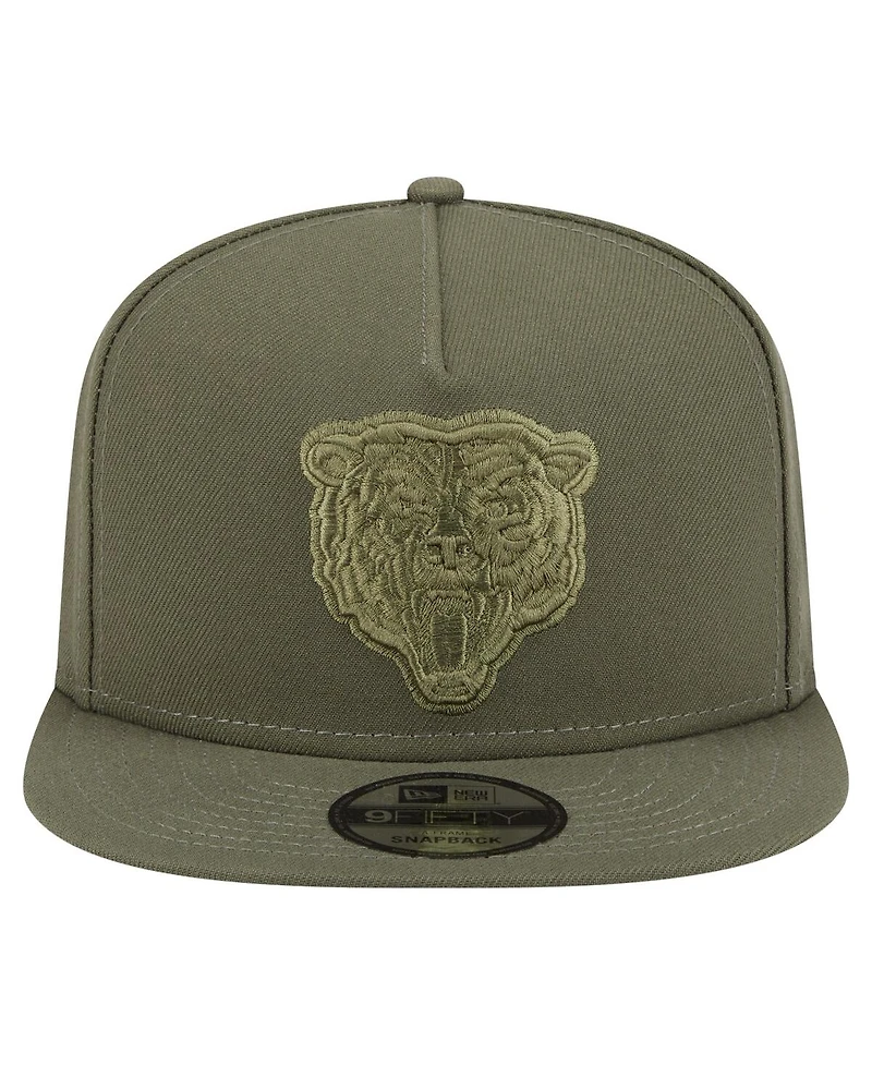 New Era Men's Olive Chicago Bears Color Pack A-Frame 9FIFTY Snapback Hat