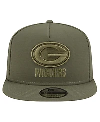 New Era Men's Olive Green Bay Packers Color Pack A-Frame 9FIFTY Snapback Hat