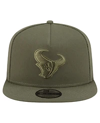 New Era Men's Olive Houston Texans Color Pack A-Frame 9FIFTY Snapback Hat