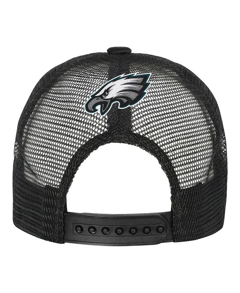 Outerstuff Men's White/Black Philadelphia Eagles Modern Fan Trucker Adjustable Hat