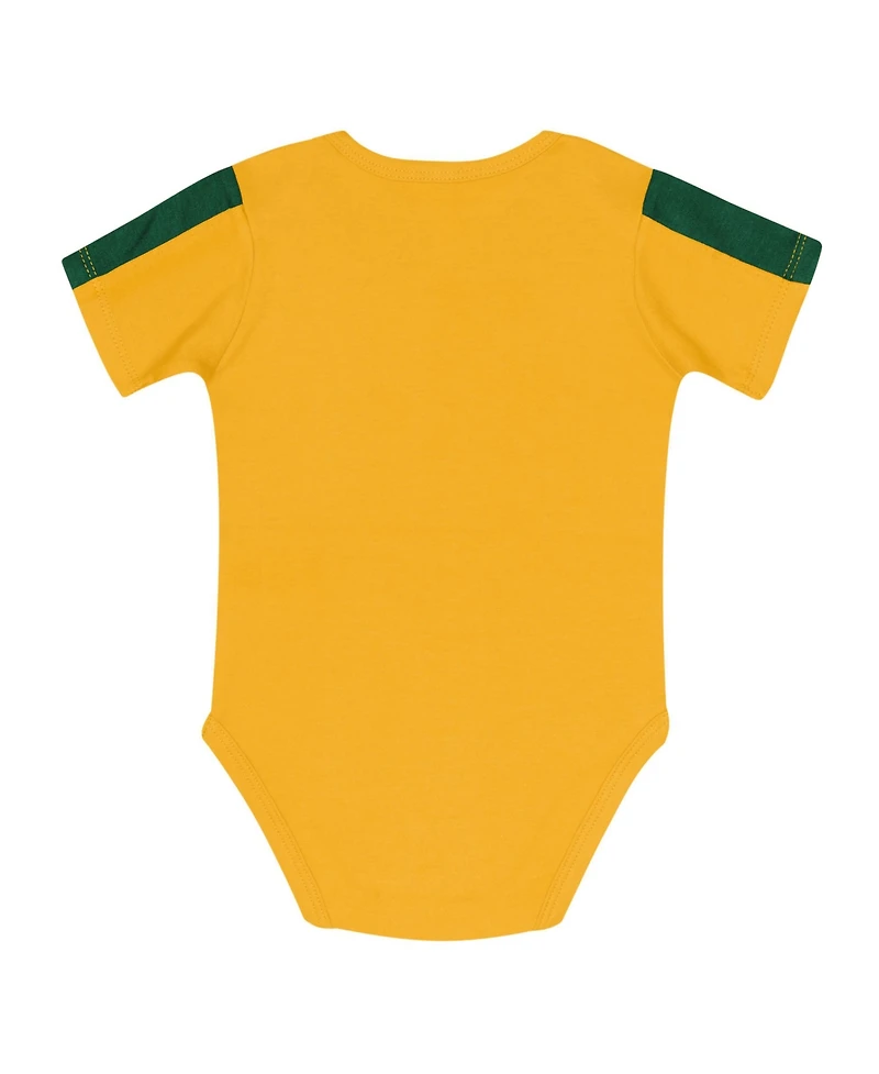 Outerstuff Baby Boys and Girls 3-Piece Green/Gold Green Bay Packers Double Down Creeper Pants Set