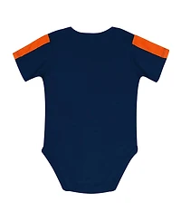 Outerstuff Baby Boys and Girls 3-Piece Orange/Navy Denver Broncos Double Down Creeper Pants Set