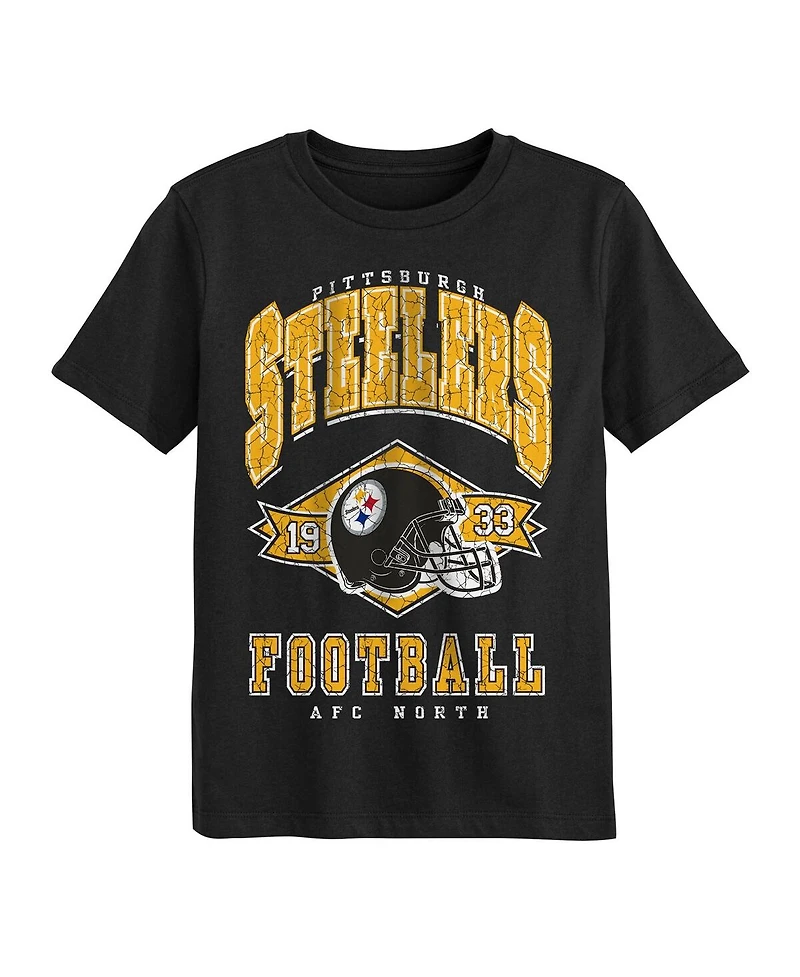Outerstuff Preschool Black Pittsburgh Steelers Kick Off T-Shirt