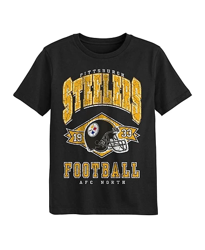 Outerstuff Preschool Black Pittsburgh Steelers Kick Off T-Shirt