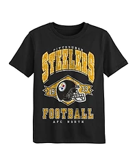 Outerstuff Preschool Black Pittsburgh Steelers Kick Off T-Shirt