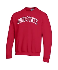 Champion Men's Scarlet Ohio State Buckeyes Basic Arch Fleece Pullover Sweatshirt