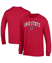 Champion Men's Scarlet Ohio State Buckeyes Arch Over Logo Long Sleeve T-Shirt