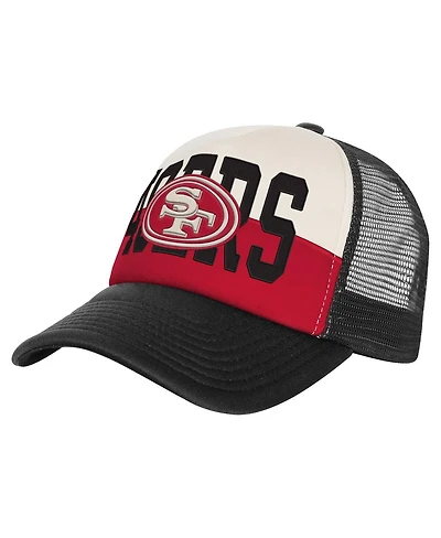 Outerstuff Big Boys and Girls White/Black San Francisco 49ers Modern Fan Trucker Adjustable Hat