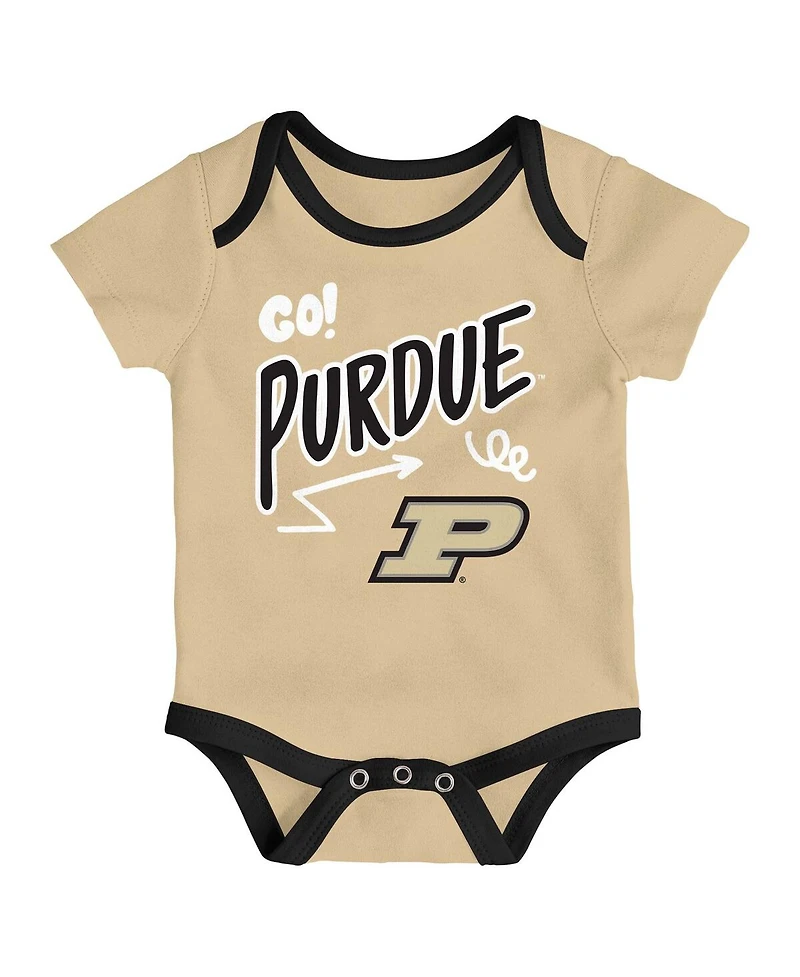 Outerstuff Baby Boys and Girls Purdue Boilermakers Three-Pack All Day Play Bodysuit Set