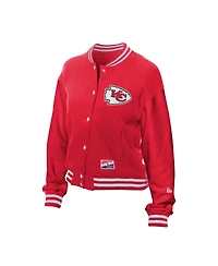 New Era Women's Red Kansas City Chiefs Throwback Fleece Full-Snap Jacket