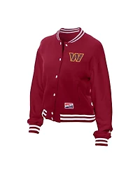 New Era Women's Burgundy Washington Commanders Throwback Fleece Full-Snap Jacket
