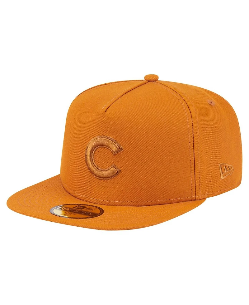 New Era Men's Orange Chicago Cubs Color Pack A-Frame 59FIFTY Fitted Hat