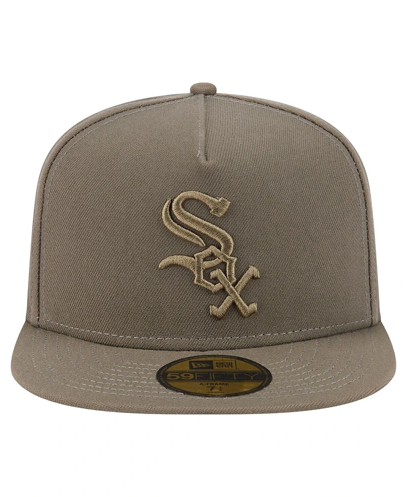 New Era Men's Olive Chicago White Sox Color Pack A-Frame 59FIFTY Fitted Hat