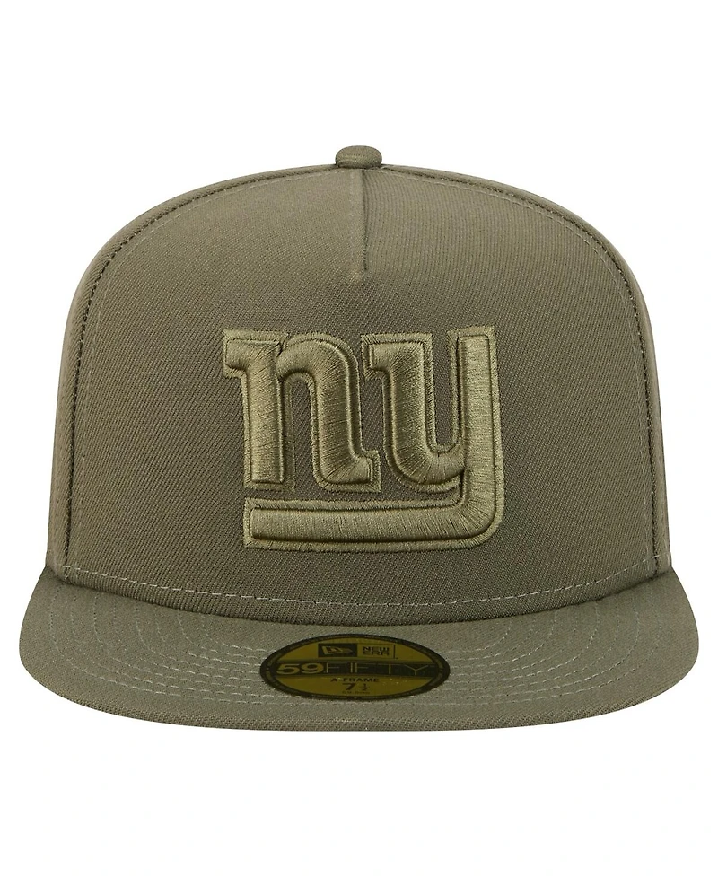 New Era Men's Olive New York Giants Color Pack A-Frame 59FIFTY Fitted Hat