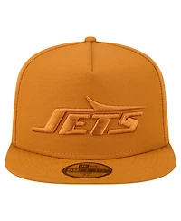 New Era Men's Brown York Jets Color Pack A-Frame 59FIFTY Fitted Hat