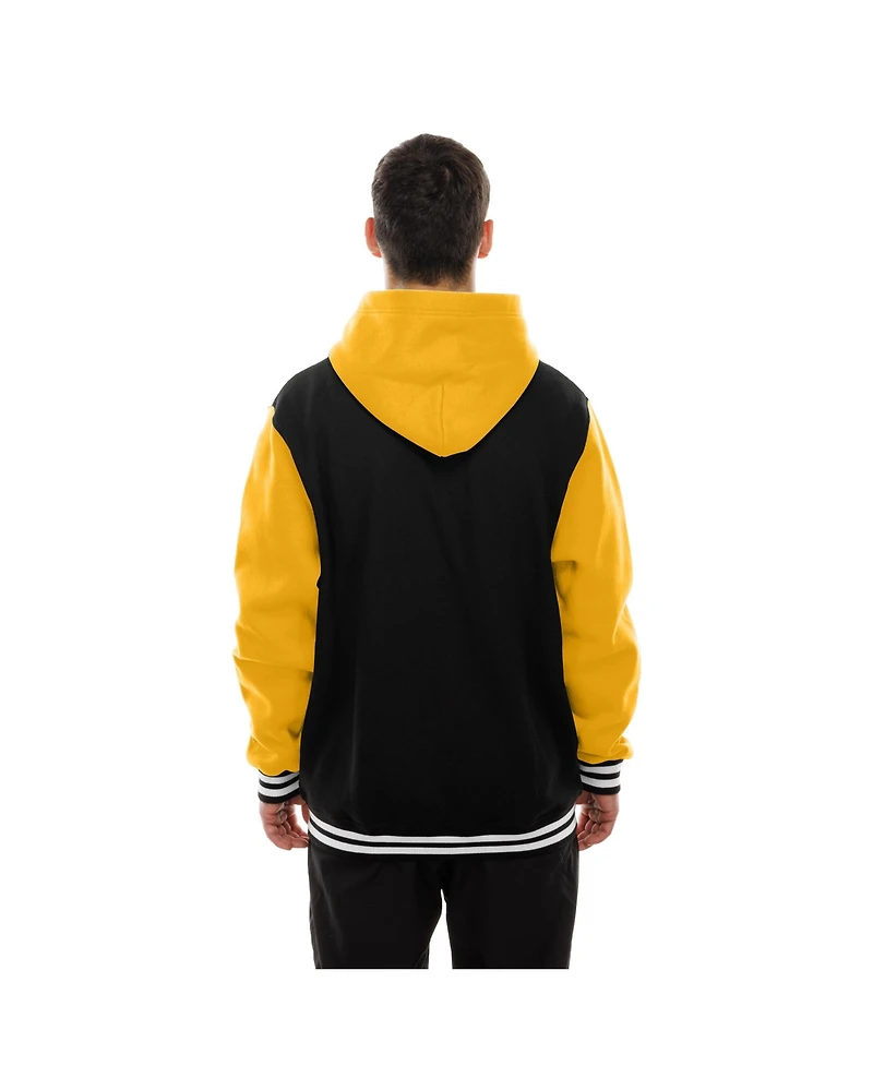 New Era Men's Black Pittsburgh Steelers Full-Snap Fleece Hoodie Jacket