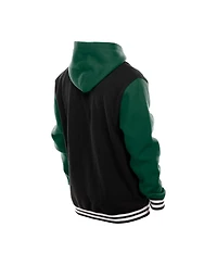 New Era Men's Black Green Bay Packers Full-Snap Fleece Hoodie Jacket