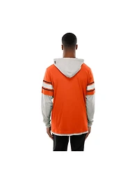 New Era Men's Orange Cleveland Browns Twofer Layered Long Sleeve Hoodie T-Shirt
