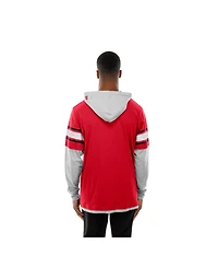 New Era Men's Red Kansas City Chiefs Twofer Layered Long Sleeve Hoodie T-Shirt