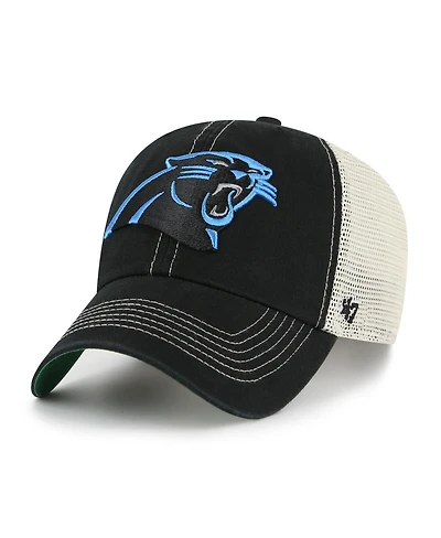 '47 Brand Men's Black/Natural Carolina Panthers Trawler Trucker Clean Up Adjustable Hat