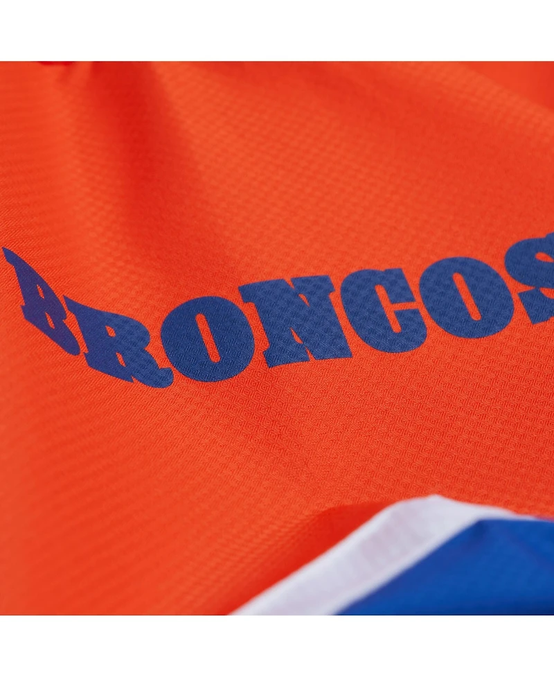 Mitchell & Ness Men's Orange/Royal Denver Broncos Tie Breaker Vintage Logo Lightweight Anorak Half-Zip Windbreaker