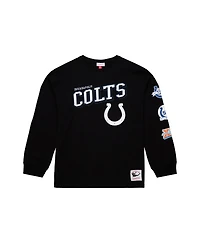 Mitchell & Ness Men's Black Indianapolis Colts Training Camp Vintage Logos Long Sleeve T-Shirt