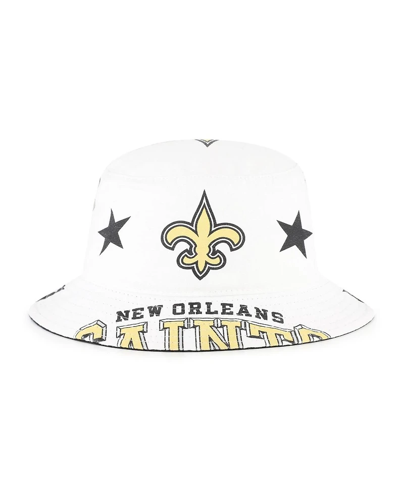 '47 Brand Women's White New Orleans Saints Energize Bucket Hat