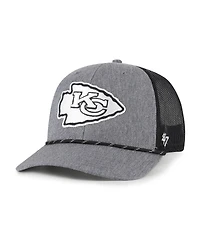 '47 Brand Men's Heather Charcoal Kansas City Chiefs Carbon Rope Trucker Adjustable Hat