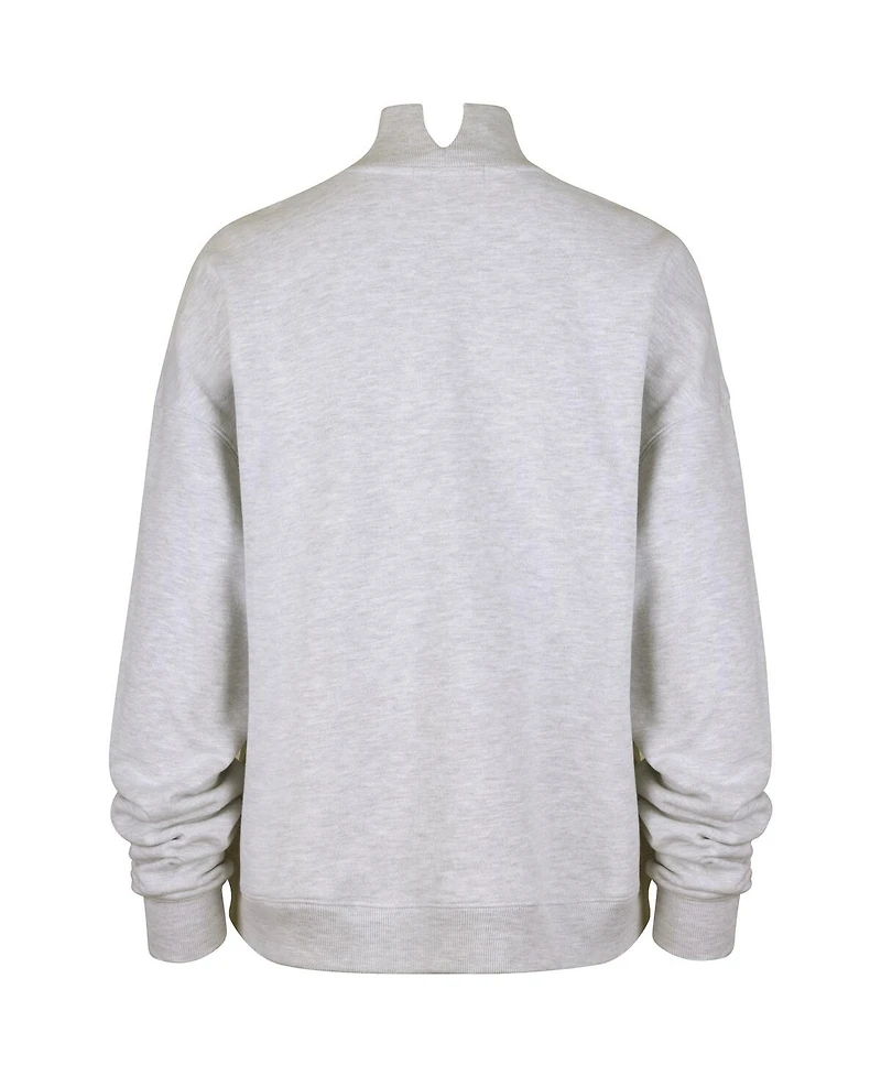 '47 Brand Women's Heather Gray Las Vegas Raiders Vantage Mock Neck Pullover Sweatshirt