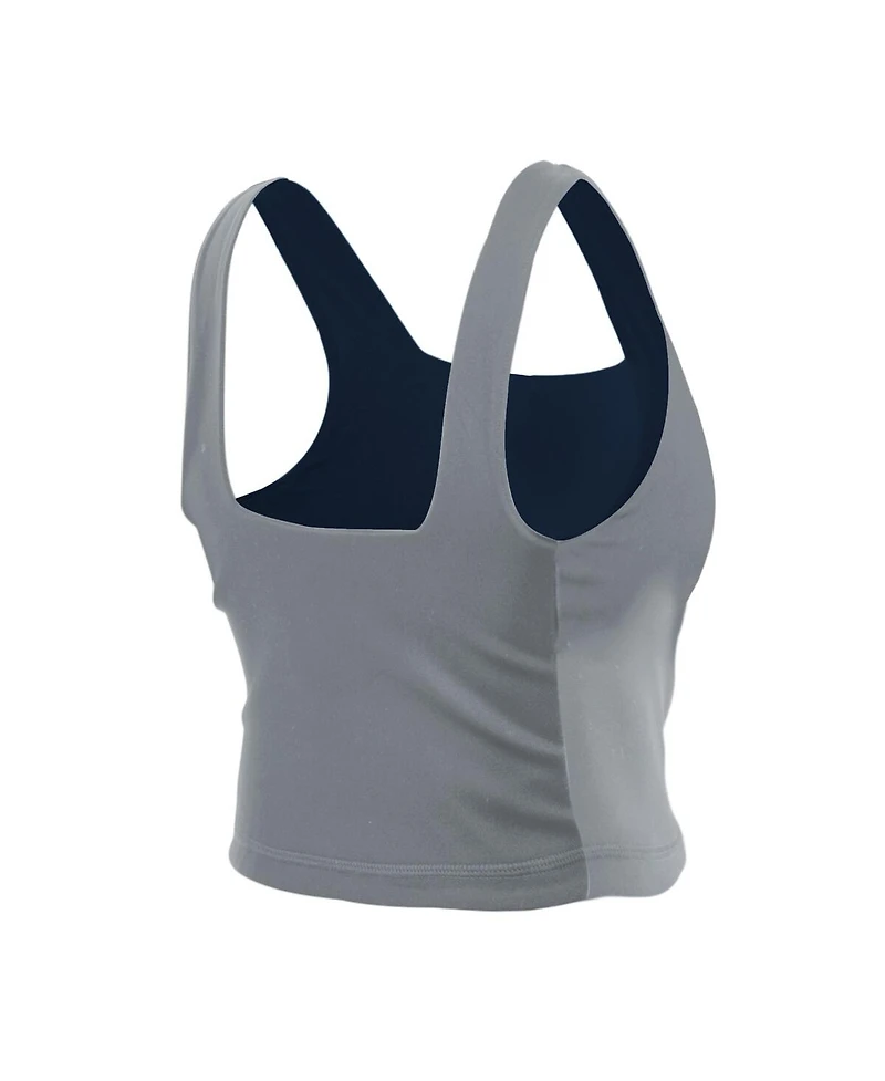 New Era Women's Navy/Gray Dallas Cowboys Reversible Cropped Sport Classics Tank Top
