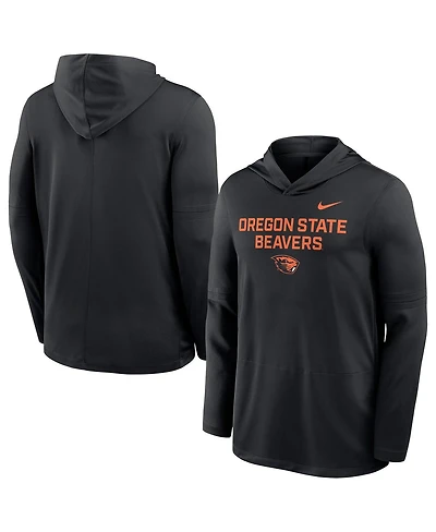Nike Men's Black Oregon State Beavers 2025 Sideline Dri-fit Long Sleeve Hoodie T-Shirt