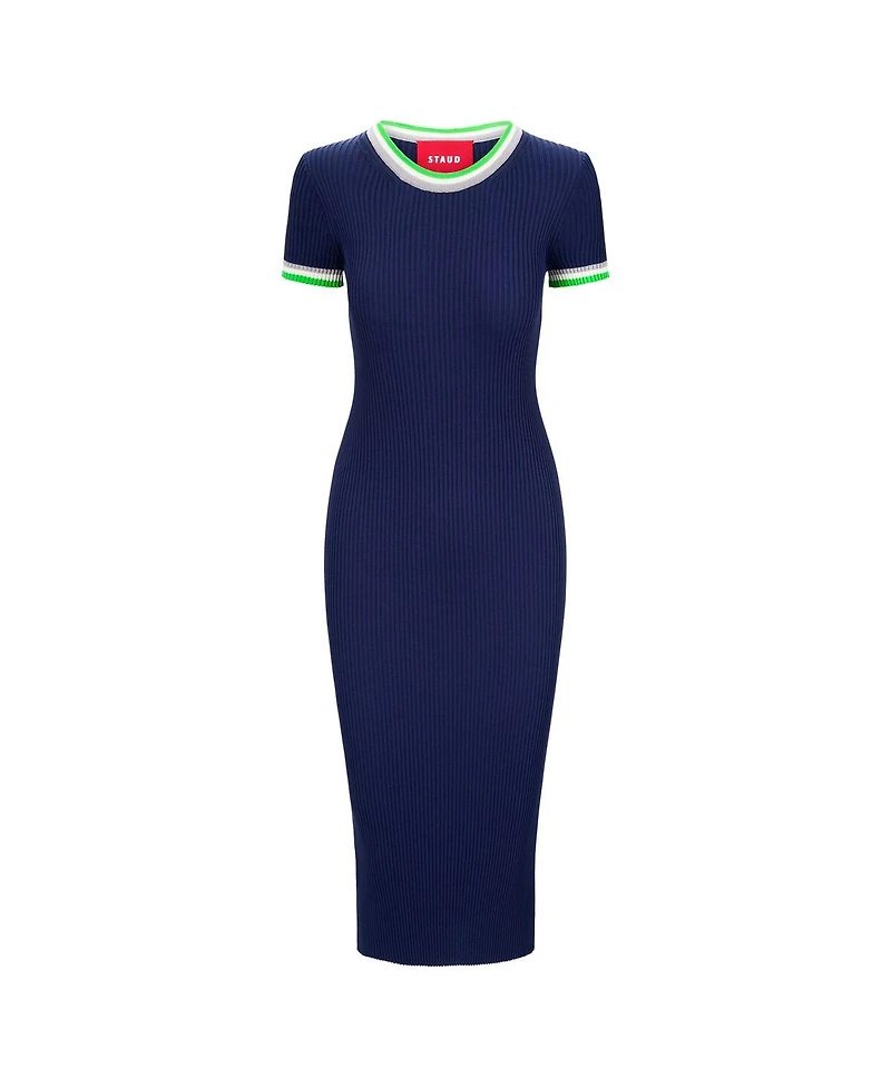 Staud Women's College Navy/Green Seattle Seahawks Colleen Dress