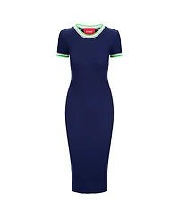 Staud Women's College Navy/Green Seattle Seahawks Colleen Dress