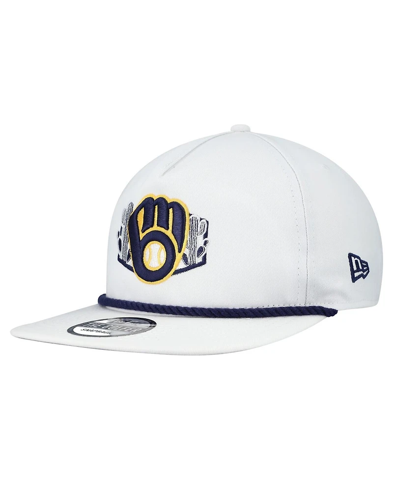 New Era Men's White Milwaukee Brewers 2025 Spring Training Palm Golfer Snapback Hat
