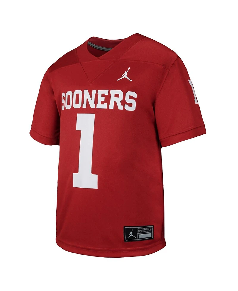 Jordan Big Boys and Girls Crimson Oklahoma Sooners Untouchable Replica Game Jersey