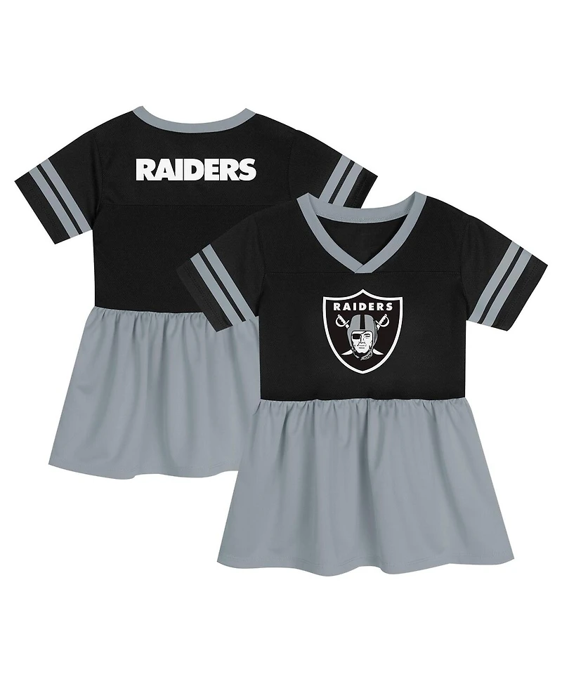 Outerstuff Girls Toddler Black Las Vegas Raiders Stadium Lights Fashion Jersey Dress