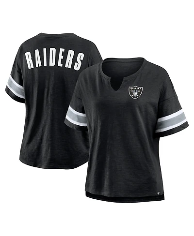 Fanatics Women's Black Las Vegas Raiders Plus Size Redzone Notch Neck T-Shirt