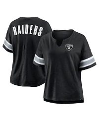 Fanatics Women's Black Las Vegas Raiders Plus Size Redzone Notch Neck T-Shirt