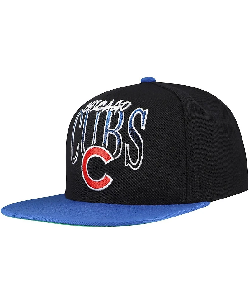 Mitchell & Ness Men's Black Chicago Cubs Rise Up Snapback Hat