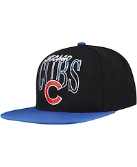 Mitchell & Ness Men's Black Chicago Cubs Rise Up Snapback Hat