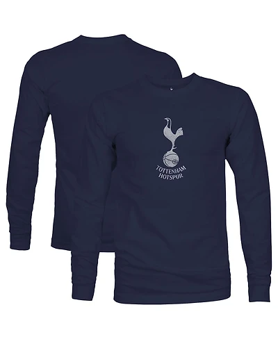 1863FC Men's Navy Tottenham Hotspur Mono Badge Long Sleeve T-Shirt