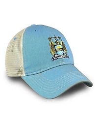 1863FC Men's Sky Blue Manchester City Retro Tea Washed Vintage Trucker Adjustable Hat