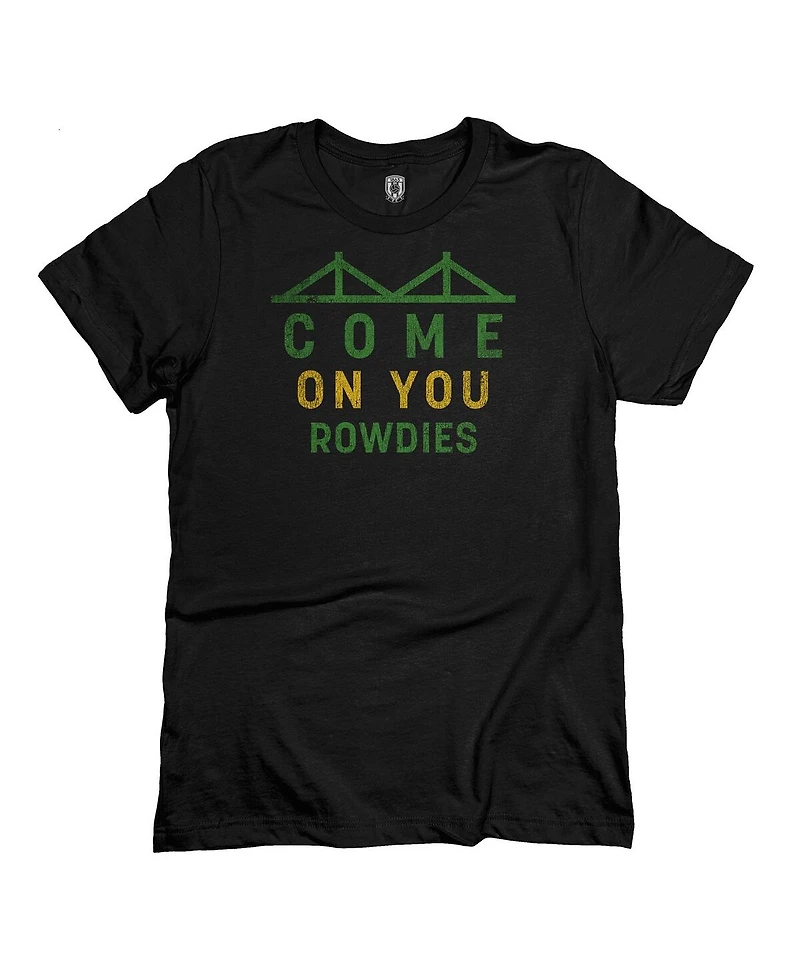 1863FC Men's Black Tampa Bay Rowdies Tapered Text T-Shirt