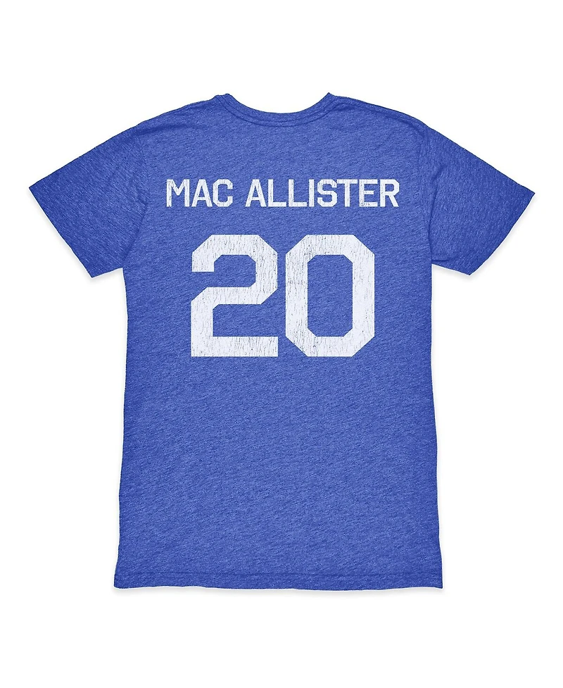 1863FC Men's Alexis Mac Allister Blue Argentina National Team Retro Name Number Tri-Blend T-Shirt