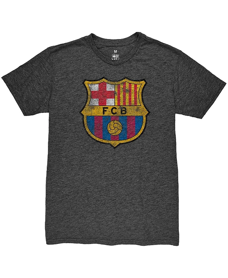 1863FC Men's Heather Black Barcelona Color Crest Twisted Tri-Blend Slub T-Shirt