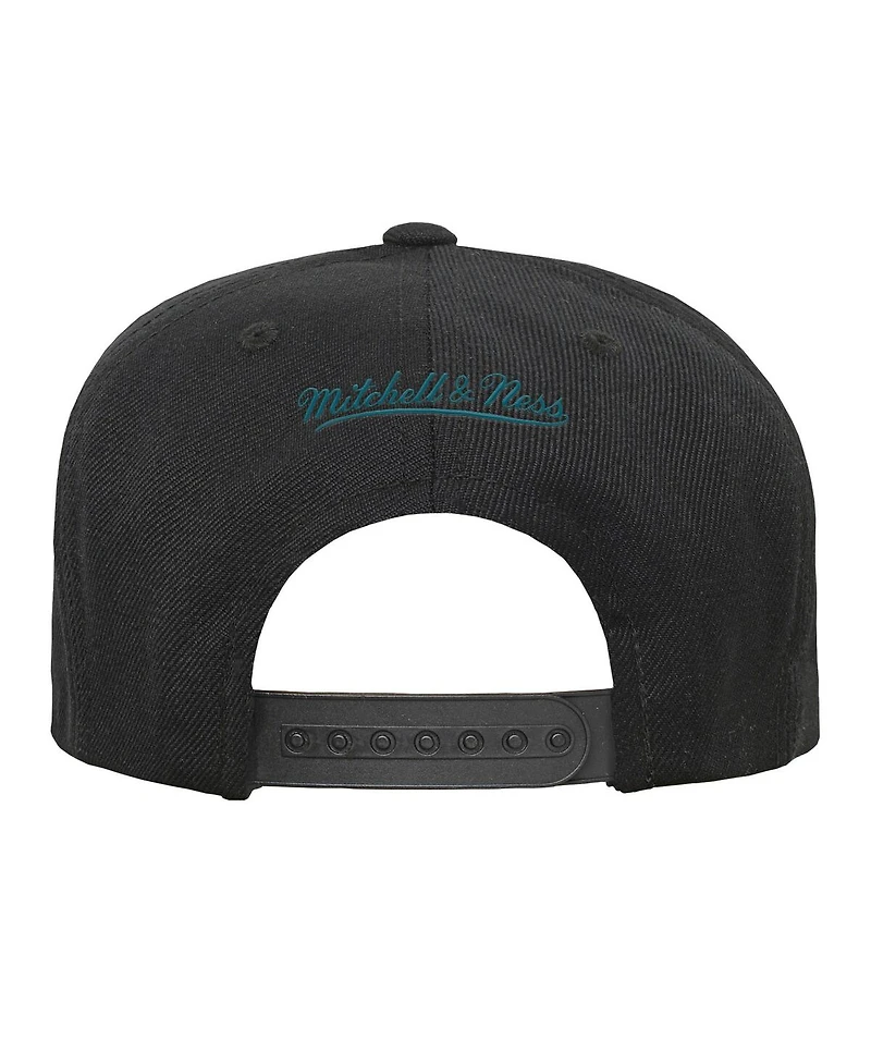Mitchell & Ness Big Boys and Girls Black/Teal San Jose Sharks Core Team Two-Tone Snapback Hat