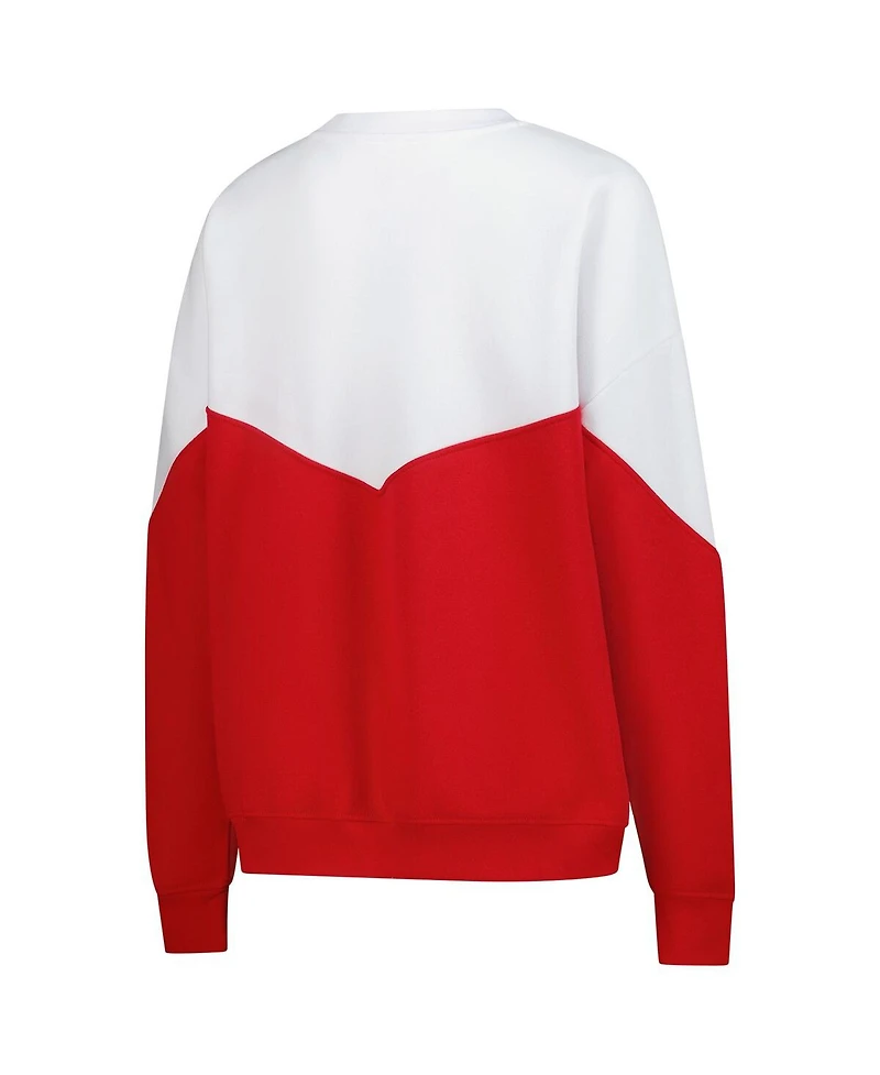 ZooZatz Women's White Ohio State Buckeyes Bestie Oversized Pullover Sweatshirt