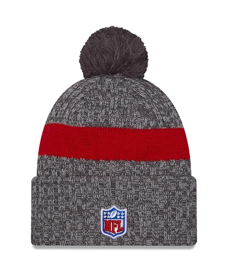 New Era Men's Gray New York Giants 2023 Sideline Sport Cuffed Pom Knit Hat