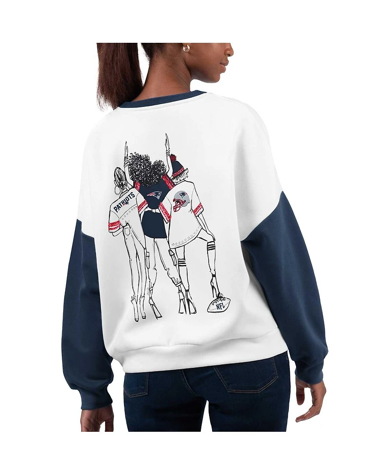 G-iii 4Her by Carl Banks Women's White New England Patriots A-Game Pullover Sweatshirt